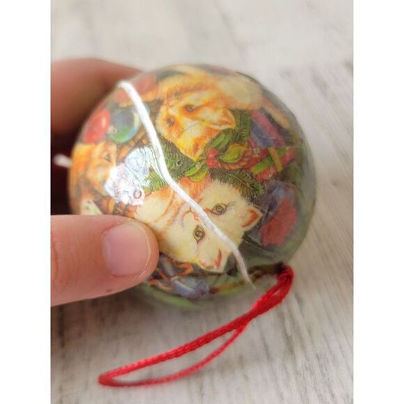 Christmas kitten cats AS IS ball ornament Xmas - Picture 5 of 11